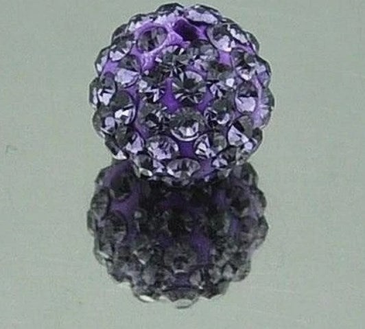 30 colors 10mm straight hole bracelet full drill AB soft clay drill ball Shambhala beads necklace white and black beads lotus purple