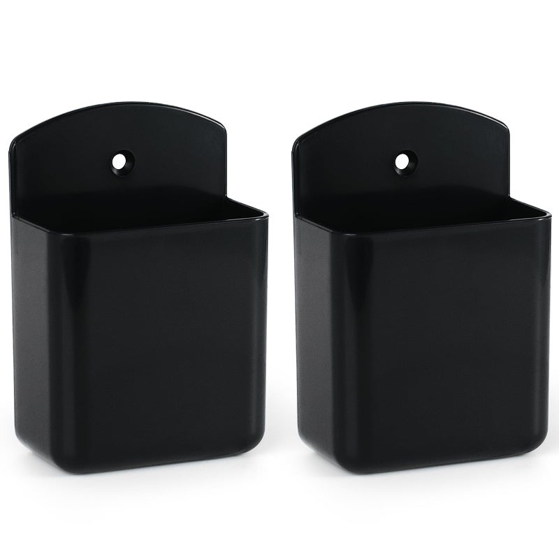 2 Pcs Remote Control Holder Wall Mount TV Controller Holder Self Adhesive Remote Holder Wall Pen Holder Storage Accessories for Home Office SchoolBlack