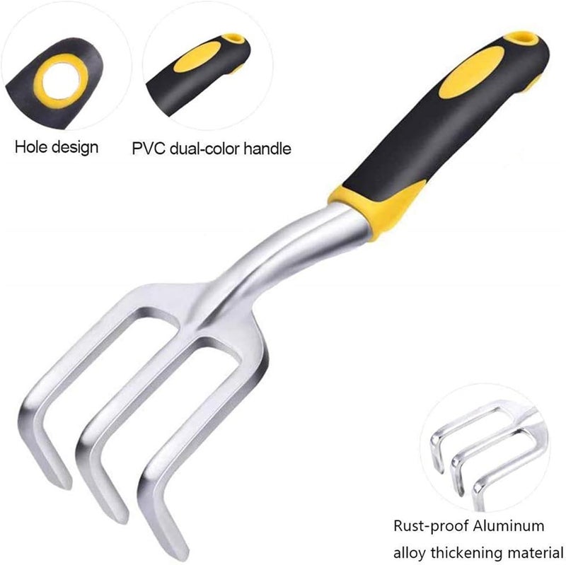 X spring Xspring Garden Tools Set, 5 Piece Garden Hand Tools, Including Transplanting Spade, Trowel, Cultivator, Pruner and Gardening Gloves, Gardening Tools with Non-slip Rubber Grip, Gifts for Women and Men - Image 4
