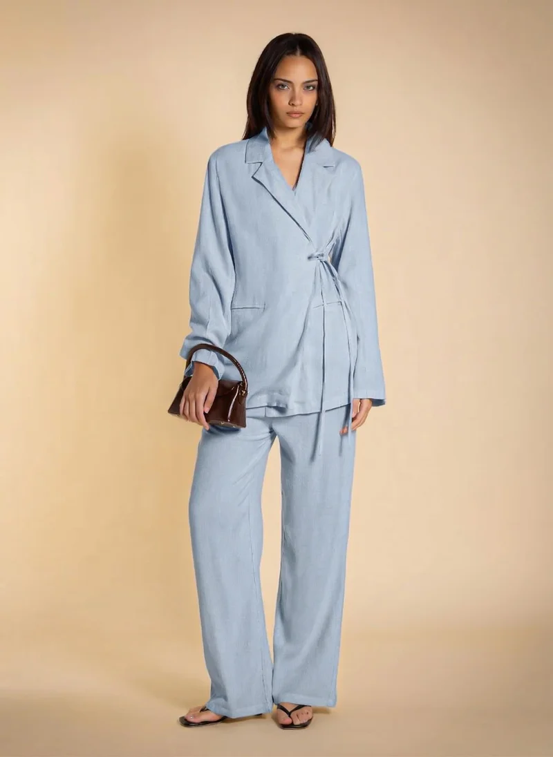 SHAPES LINEN BLEND BLAZER SET