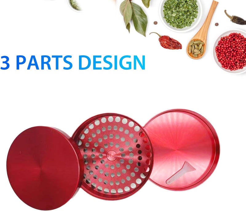 Matoolser 3 Inch Spice Grinder Mills for Kitchen (Red) - Image 3