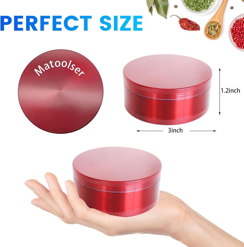 Matoolser 3 Inch Spice Grinder Mills for Kitchen (Red) - Image 5