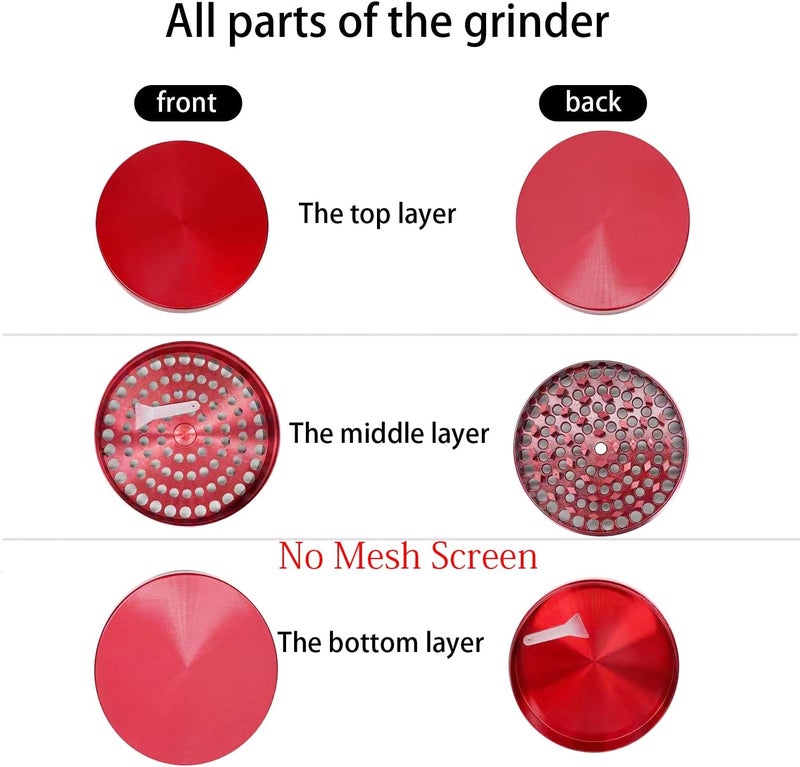 Matoolser 3 Inch Spice Grinder Mills for Kitchen (Red) - Image 4