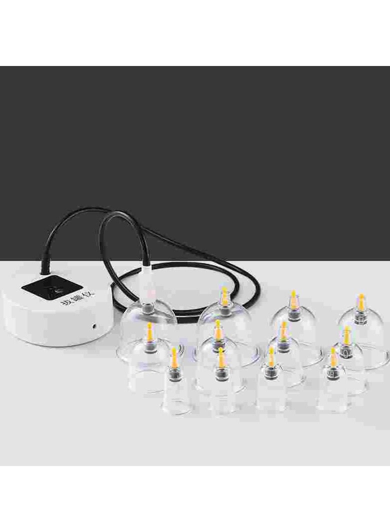 12-Cup Electric Cupping Therapy Set | Multifunctional Vacuum Massager with Pressure Release Valve for Meridian Stimulation - Image 1