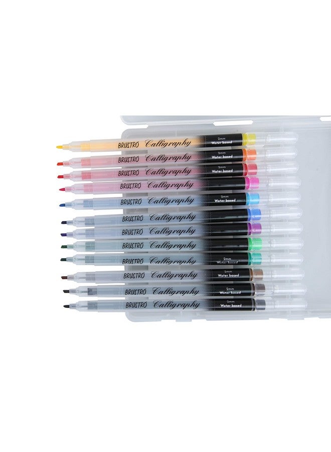 بروسترو قلم الخط | 2 مم | مجموعة من 12 لونًا | غير سام، ألوان زاهية، كتابة، قائم على الماء، مقاوم للتلاشي، سريع الجفاف | مثالي للطلاب والاستخدام المهني. - Image 5