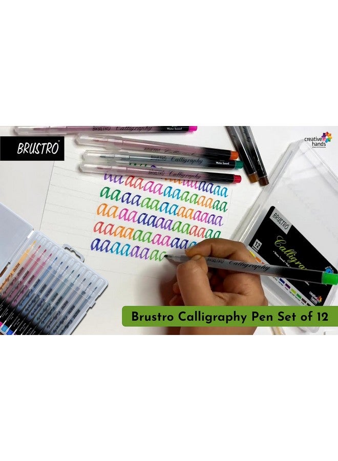 بروسترو قلم الخط | 2 مم | مجموعة من 12 لونًا | غير سام، ألوان زاهية، كتابة، قائم على الماء، مقاوم للتلاشي، سريع الجفاف | مثالي للطلاب والاستخدام المهني. - Image 4