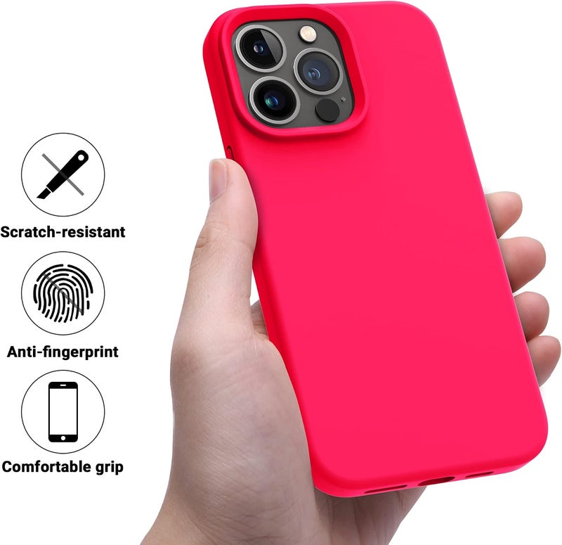 OTOFLY Designed for iPhone 14 Pro Max Case, Silicone Shockproof Slim Thin Phone Case for iPhone 14 Pro Max 6.7 inch (Neon Pink) - Image 5