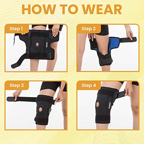 AGARO Hinged Knee Wrap With Open Patella, Rigid Biaxial Hinge Knee Brace for Joint Pain Relief, Workout, Arthritis & Ligament Tear, Neoprene, Knee Cap for Men & Women, Adults, Large, Black - Image 5