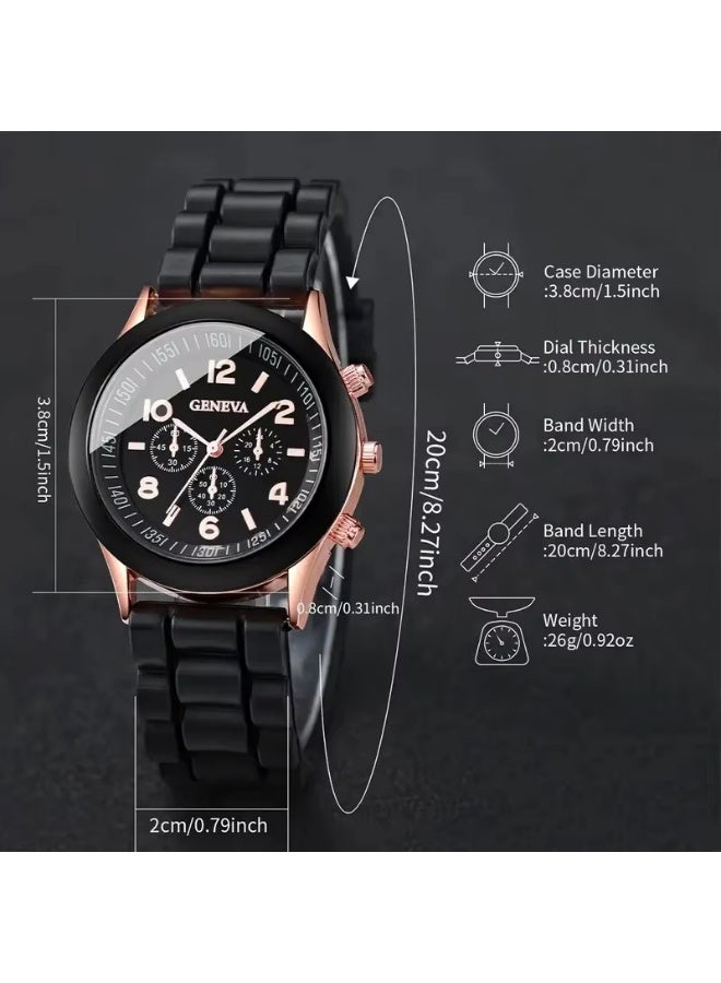 Geneva Stainless Steel Strap Couple Quartz Watch Set, His and Hers Ultrathin Classic Quartz Analog Wrist Watches Gifts Set for Lovers Set of Two Quartz Watch Stainless Steel Luxurious Giftfor Men Women Valentine's Romantic Couple Watches - Image 5