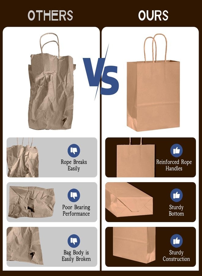 Bakepacker 26-Pack Small Size Gift Paper Bags with Handles Bulk 8.3"x6"x3.15" Brown Party Kraft Shopping Bags - Image 4