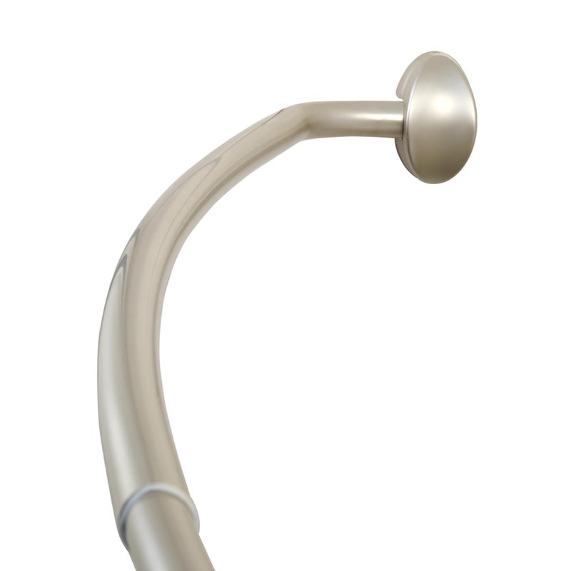 Zenna Home Zenna Home NeverRust Aluminum PermanentMount Curved Shower Curtain Rod 44 to 72 Inches Nickel 
