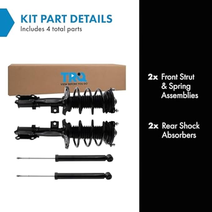TRQ Front And Rear Complete Strut Assembly  Shock Absorber Kit Compatible With 1822 Hyundai - Image 3