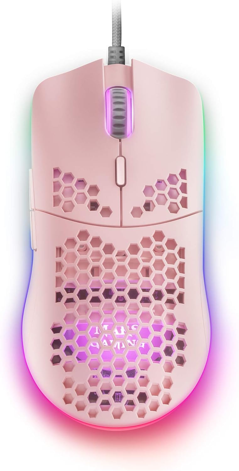 MARS GAMING MARSGAMING MMAX Pink, Ultralight Mouse 69g, Optical 12400DPI, Chroma RGB, Soft - Image 1