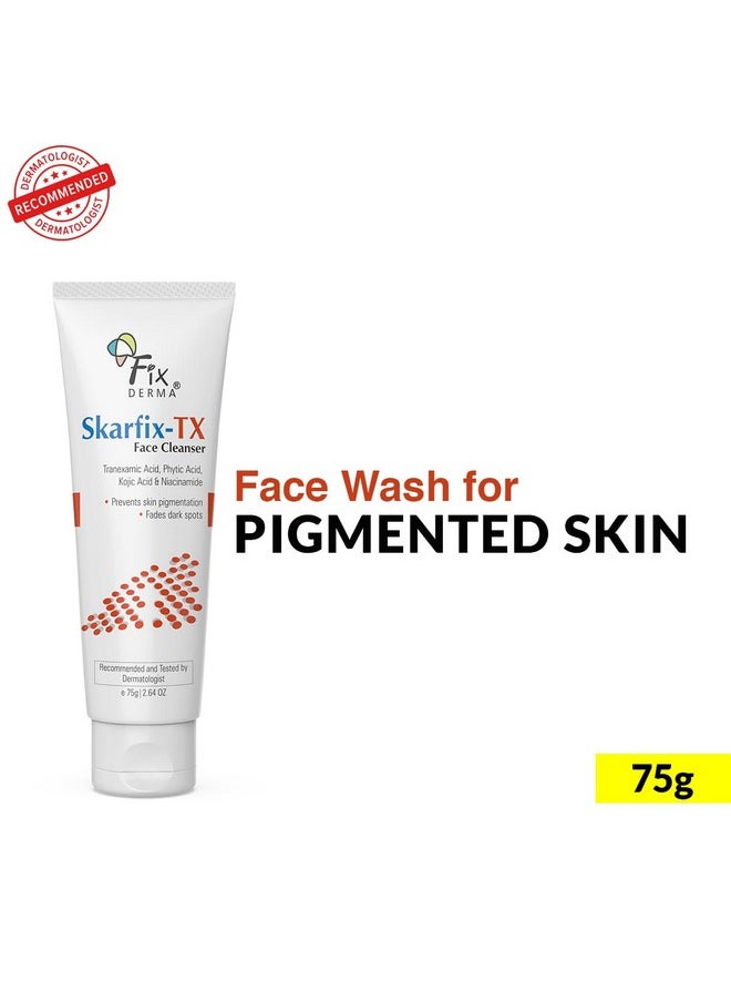 FIXDERMA Skarfix -Tx Face Cleanser With Tranexamic Acid, Kojic Acid & Niacinamide | Kojic Acid Face Wash | Pigmentation Face Wash For All Skin Types | Face Wash For Women | Face Wash Men - 75Gm  - Image 2