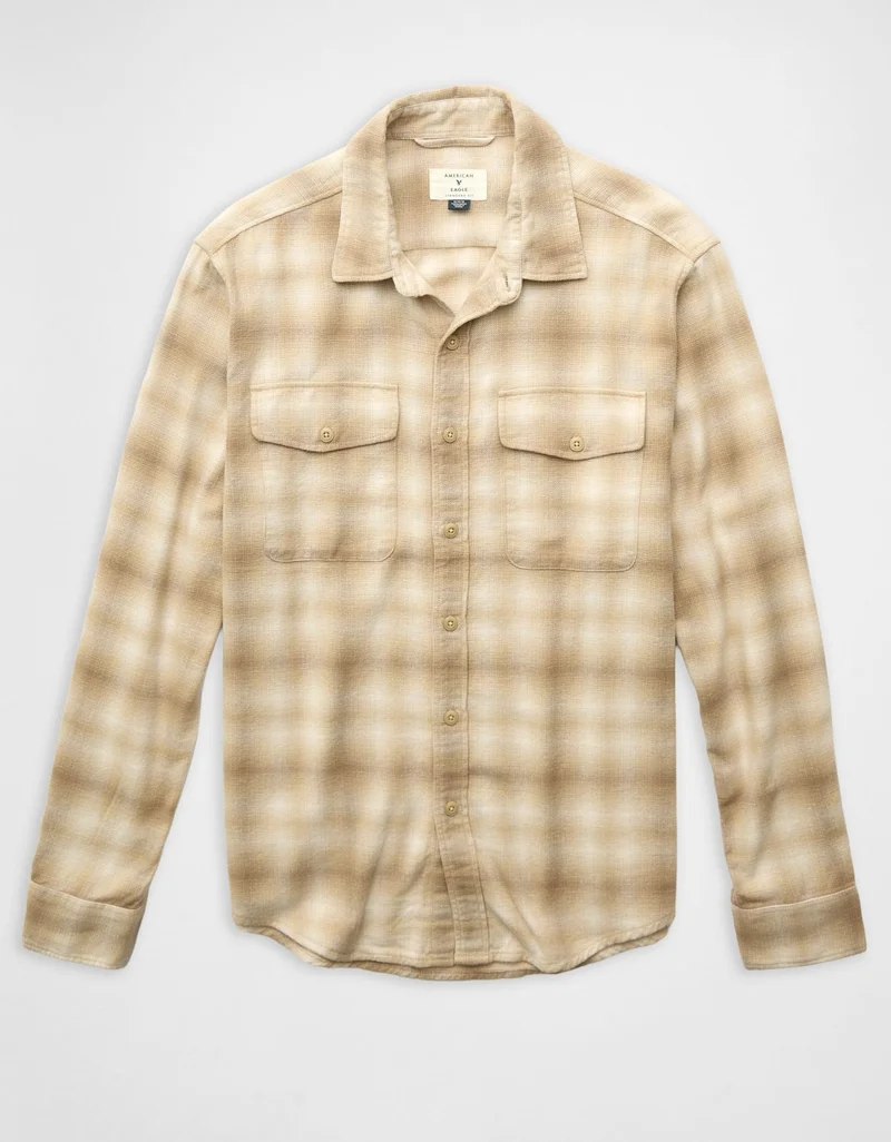 امريكان ايجل بلوزة فلانيل فضفاضة من قماش سميك