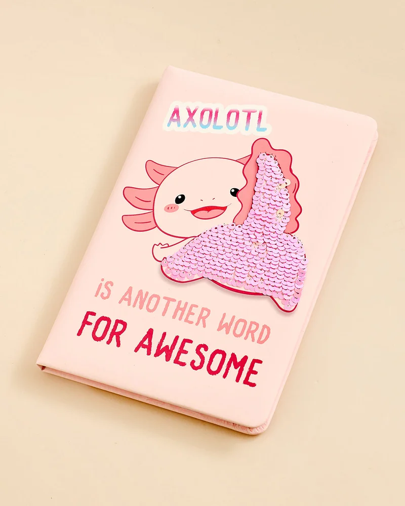 Redtag Pink Axolotl Sequin Notebook