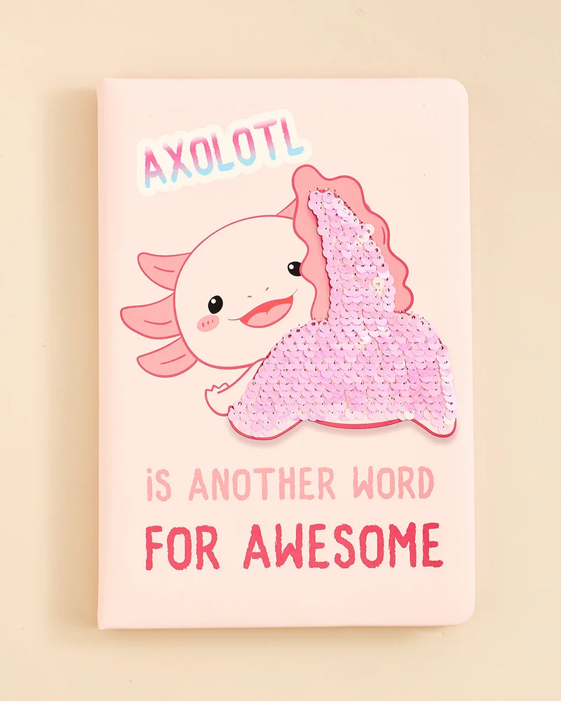 Redtag Pink Axolotl Sequin Notebook