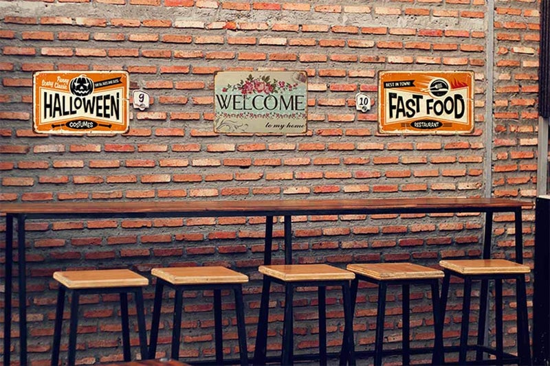 AOYEGO Welcome Tin Sign,Welcome to My Home Letter with Flowers Vintage Metal Tin Signs for Cafes Bars Pubs Shop Wall Decorative Funny Retro Signs for Men Women 8x12 Inch - Image 4