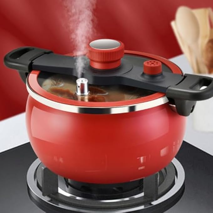 BusoTh Iron Pressure Cooker Efficient And Fast Cooking Multifunctional Visual Lid Pressure Canner 7L Capacity Non Stick Cookware For Induction Gas Stove Electric Stove Ceramic Stove - Image 5