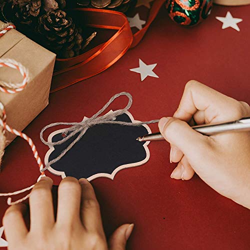 CVANU 25 Pcs Mini Chalkboards Signs Hanging Rectangle Chalkboards Double Sided Blackboard Message Board Hanging Signs for Weddings, Kids Crafts C-2 - Image 3
