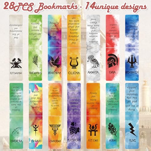 Wxiben Greek Mythologies Magnetic Bookmark - 28PCS Olympians Gods Magnetic Bookmarks The Gods of Ancient Greece Book Marks Page Magnets Marker Clip for Book Lovers Student Teacher Reading Bookish Gift - Image 3