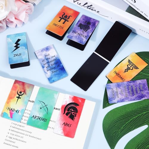 Wxiben Greek Mythologies Magnetic Bookmark - 28PCS Olympians Gods Magnetic Bookmarks The Gods of Ancient Greece Book Marks Page Magnets Marker Clip for Book Lovers Student Teacher Reading Bookish Gift - Image 4