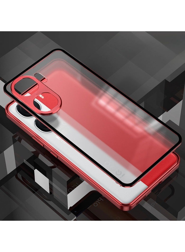 Case Compatible IQoo NEO10/10PRO, Aluminium Metal Frame Matte Brushed Translucent Hard Back IQoo NEO10/10PRO Shockproof Case - Image 1