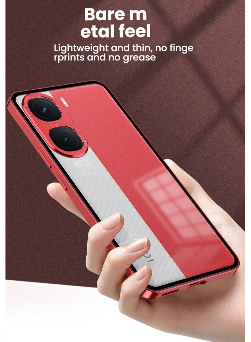 Case Compatible IQoo NEO10/10PRO, Aluminium Metal Frame Matte Brushed Translucent Hard Back IQoo NEO10/10PRO Shockproof Case - Image 2