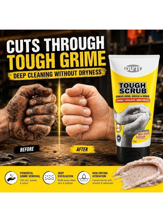 DU'IT Tough Scrub 3-In-1 Hand Scrub and Wash 30g – Travel Size Hand Exfoliator & Cleanser - Image 4