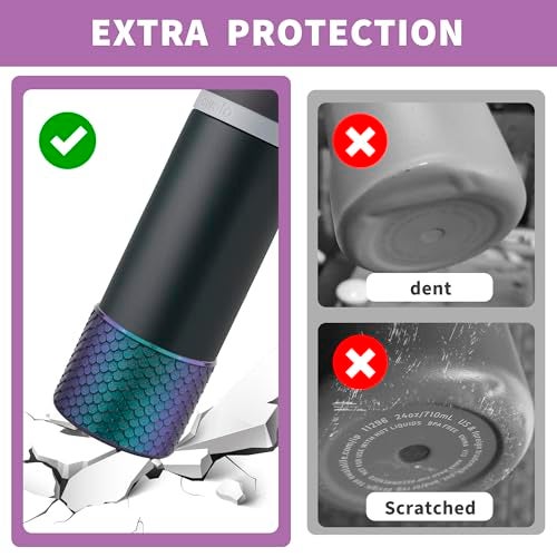 Diumepo Silicone Boot for Owala Water Bottle 24 oz, Anti-Slip Protective Sleeve for Owala Twist,FreeSip and Flip Stainless Steel Water Bottle,BPA Free (Navy) - Image 4
