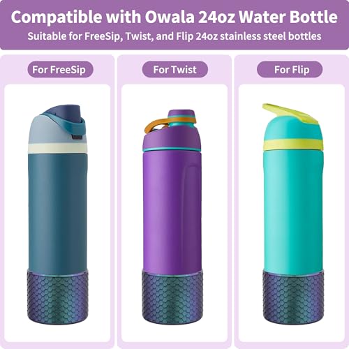 Diumepo Silicone Boot for Owala Water Bottle 24 oz, Anti-Slip Protective Sleeve for Owala Twist,FreeSip and Flip Stainless Steel Water Bottle,BPA Free (Navy) - Image 2