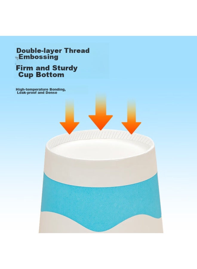 Temeiju Disposable Paper Cups, Thickened Cups, Anti-scalding Water Cups, Beverage Cups, Business Office Eco-friendly Printed Tea Cups, 248ml*50 - Image 5