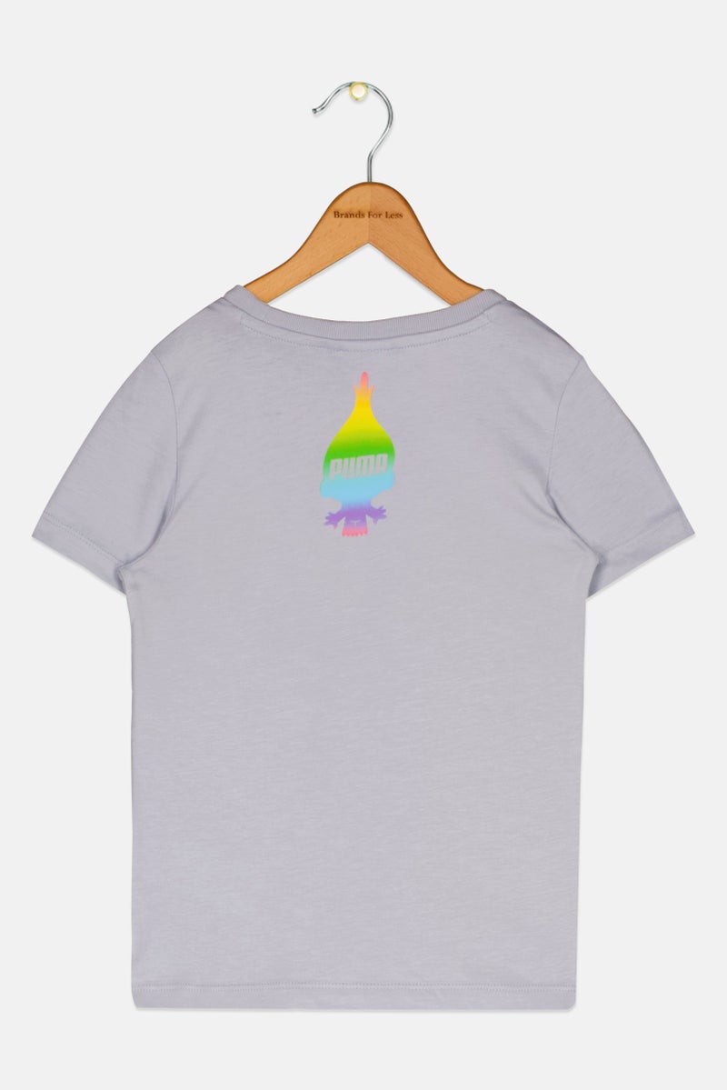 Puma x Trolls Kids Boy Sportswear Fit Short Sleeve Training T-Shirts, Grey - Image 2