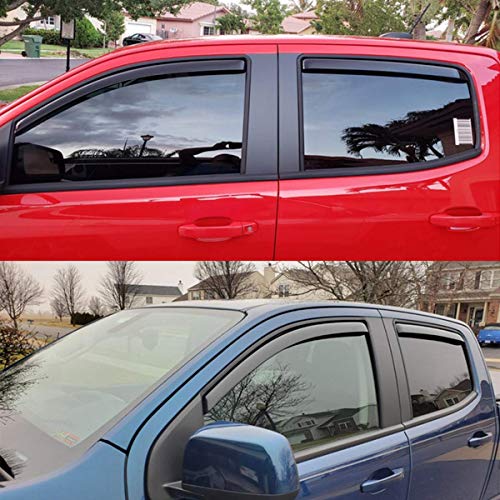 Lightronic WV194995 in-Channel Side Window Visor Deflector Rain Guard, Dark Smoke, 4-Pieces Set, Fits 2015-2022 Chevrolet Colorado & GMC Canyon Crew Cab - Image 5