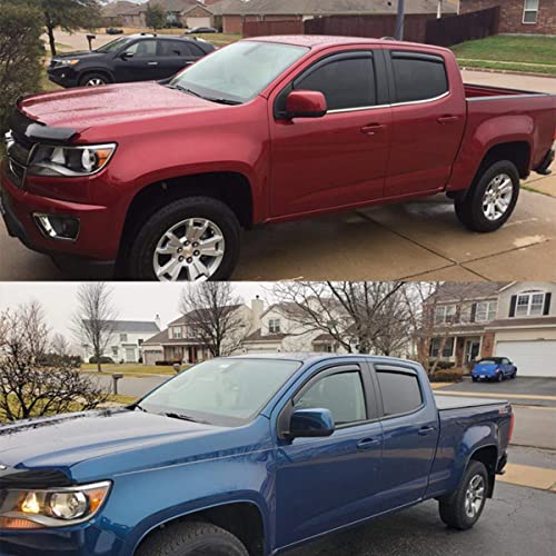 Lightronic WV194995 in-Channel Side Window Visor Deflector Rain Guard, Dark Smoke, 4-Pieces Set, Fits 2015-2022 Chevrolet Colorado & GMC Canyon Crew Cab - Image 4