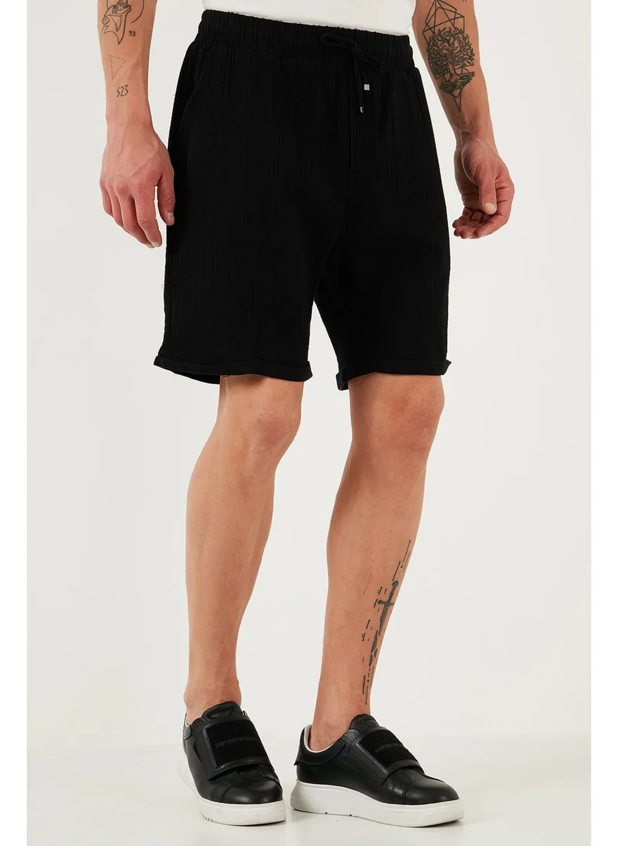 Buratti Cotton Regular Fit Normal Waist Muslin Short Men's Short CF25S657802