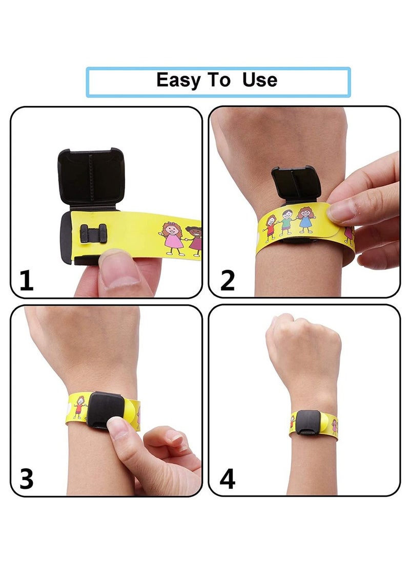 SYOSI - 12Pcs Kids Anti-Lost Security ID Wristband Reusable and Waterproof Security ID Bracelet - Image 1