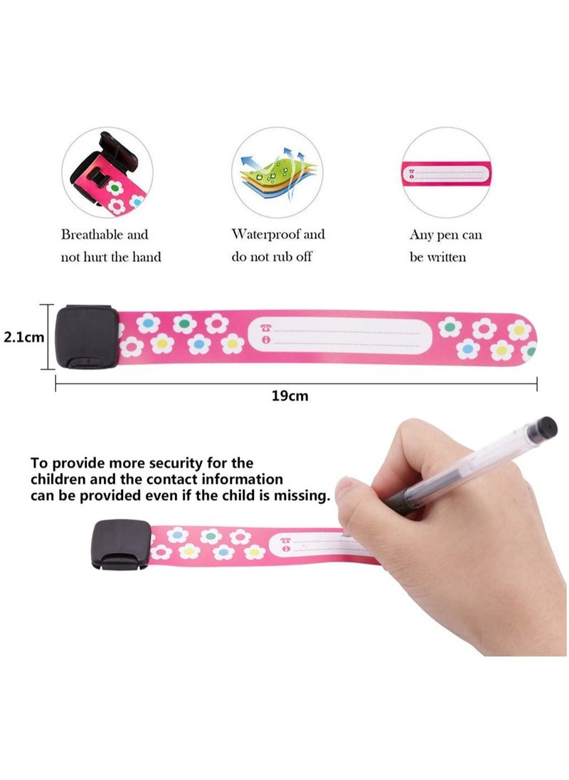 SYOSI - 12Pcs Kids Anti-Lost Security ID Wristband Reusable and Waterproof Security ID Bracelet - Image 1