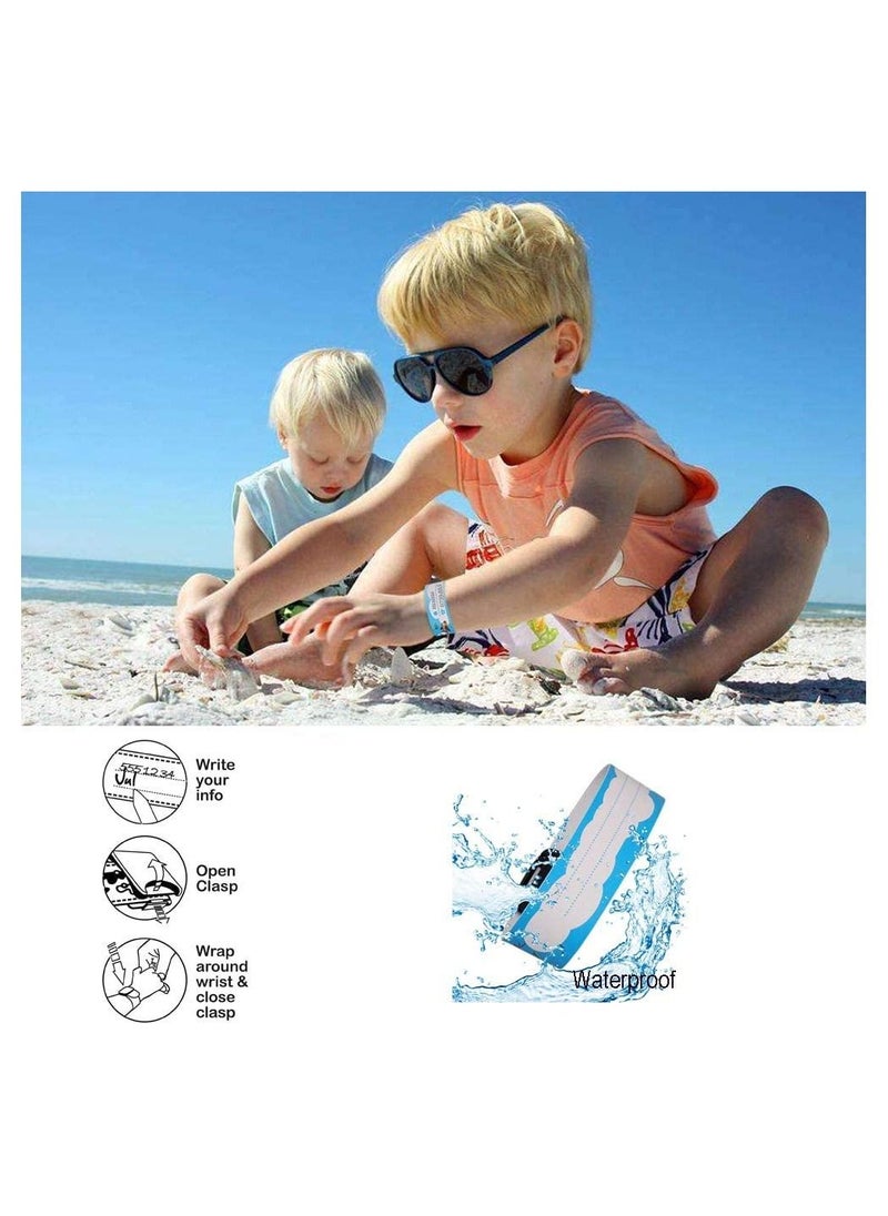 SYOSI - 12Pcs Kids Anti-Lost Security ID Wristband Reusable and Waterproof Security ID Bracelet - Image 1