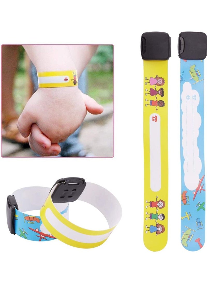 SYOSI - 12Pcs Kids Anti-Lost Security ID Wristband Reusable and Waterproof Security ID Bracelet - Image 1