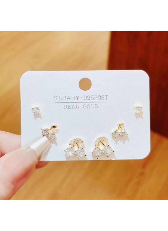 Generic - New Butterfly Stud Earrings Suit Silver Pin Earrings Simple One Wednesday To South Korea High-grade Sterling Silver Earrings For Women - Image 1