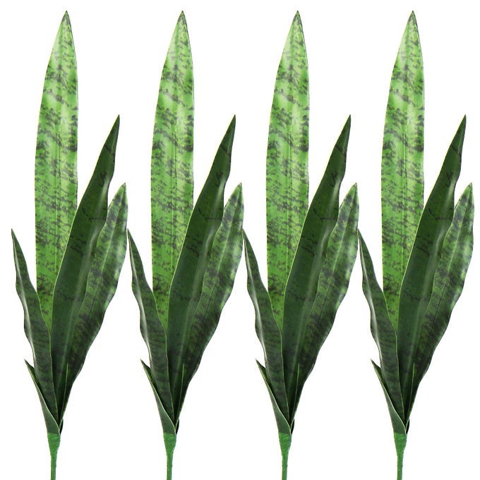 4 Pcs Artificial Plants 30 Sansevieria Snake Plant Plastic Greenery Perfect Faux Agave Plant for Home Office Indoor and Outdoor Dcor
