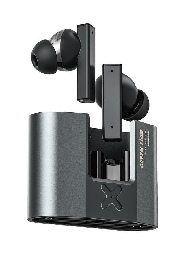 Green Lion Zinc X Metal Earbuds - Advanced ANC TWS with 4-Hour Playtime, 25dB Noise Reduction, and Premium Audio for an Immersive Wireless Listening Experience. - Image 1