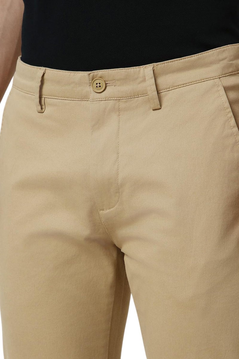 Peter England Men Mid Rise Slim Casual Pants (PCTFSSSBC04837_Beige, 30 - Image 4