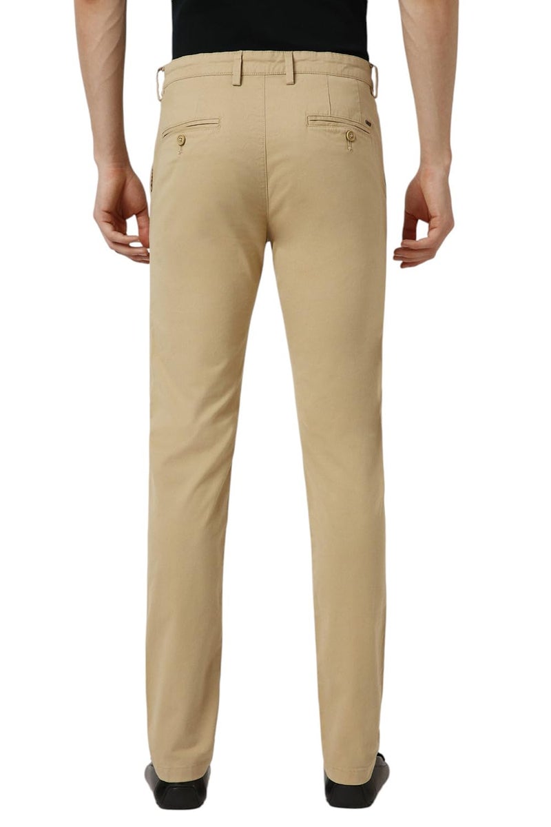 Peter England Men Mid Rise Slim Casual Pants (PCTFSSSBC04837_Beige, 30 - Image 3