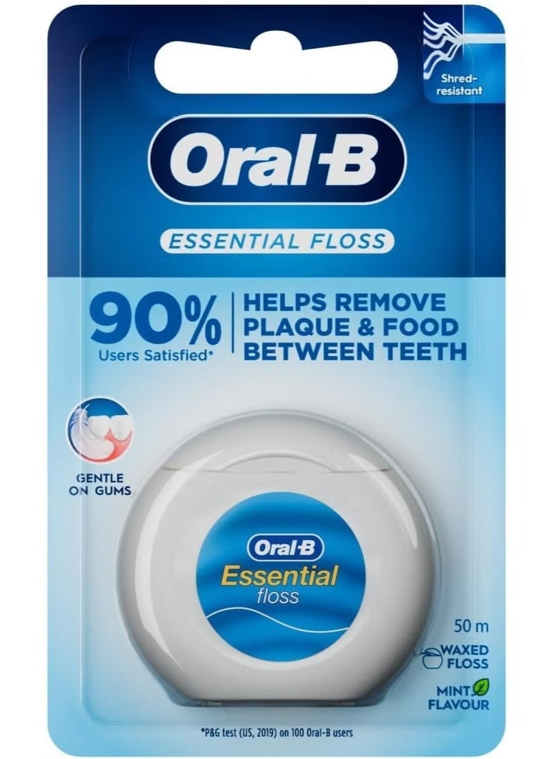 Oral-B Essential Floss Mint Waxed – 50 m (Packaging may vary) - Image 1