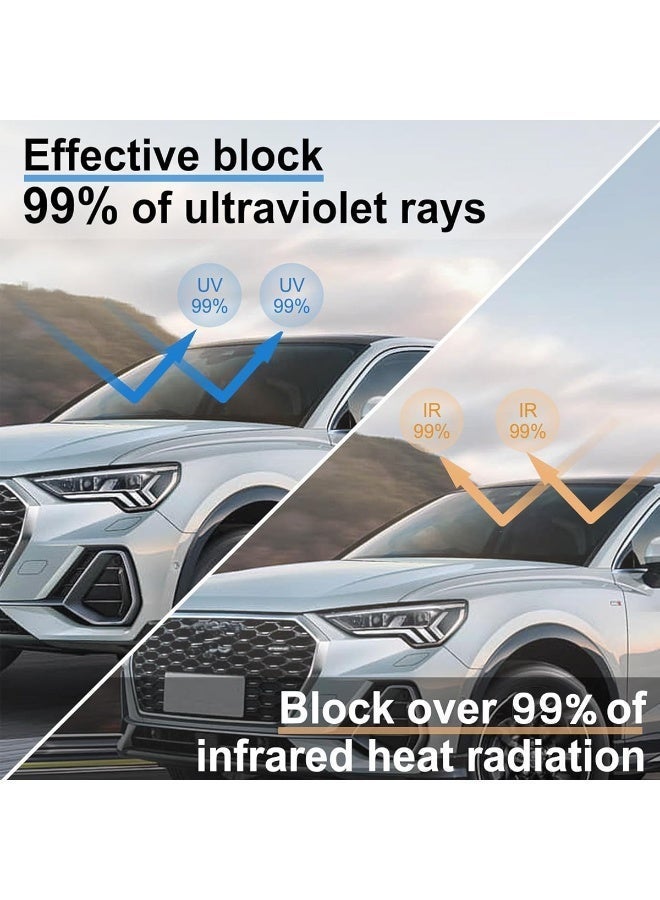 PHANTOM Nano Ceramic Car Window Tint Film 5 Seater 1 Piece  UV Protection Tint Roll 70% Front 20% Side 20% Rear Heat Control Glass Sticker Black Privacy Film Anti Glare Car Window Tint Roll Universal Fit Car Accessories - FM10079BOOO - Image 5