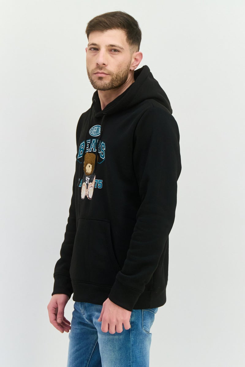 MEMBERS ONLY Men Hooded Long Sleeves Brand Logo Sweatshirt, Black - Image 2
