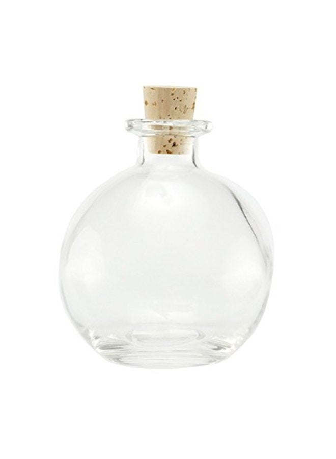 Nakpunar Spherical Clear Glass Bottle, 8.5 Oz. w/Cork (1, Cork) - Image 1