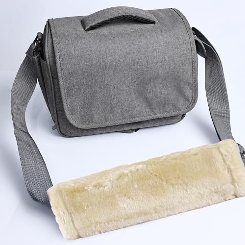 MOONET 2 Packs Car Seatbelt Covers Shoulder Pad for More Comfortable Driving, Universal Seat Belt Cover for Handbag Camera Backpack Straps, Soft Faux Sheepskin Wool Seat Belt Cushion (Beige) - Image 3